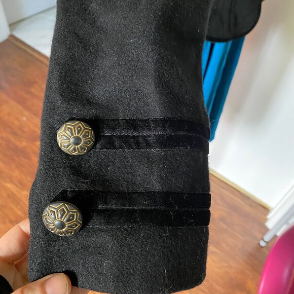 Wool Military Inspired Cropped Jacket with Unique Snake Patch - Picture 5 of 6